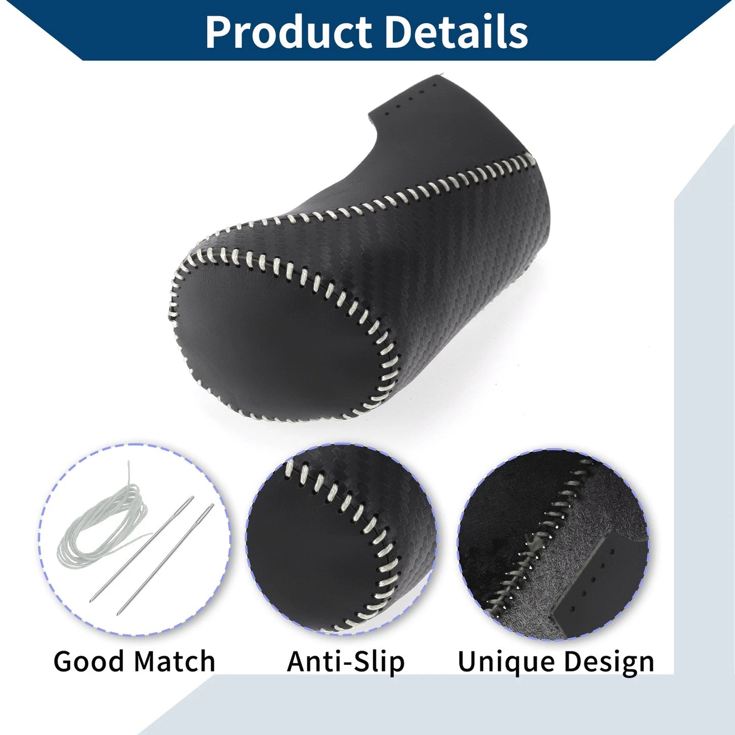 Gear Shift Knob Cover for Chevrolet Malibu (2016-2020) Black Carbon Fiber Grey