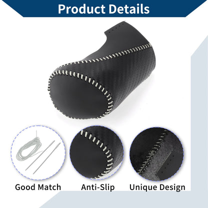 Gear Shift Knob Cover for Chevrolet Malibu (2016-2020) Black Carbon Fiber Grey