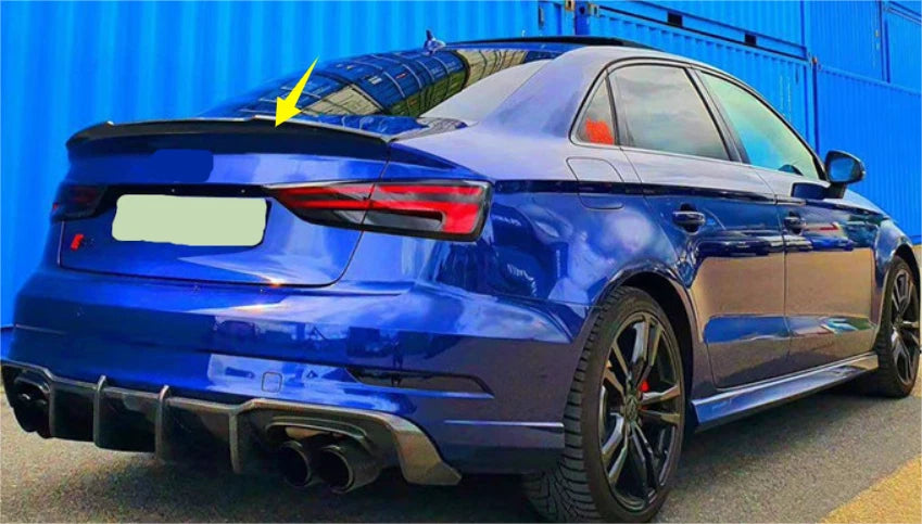 Rear V Style Spoiler Wing ABS for Audi A3 S3 Sedan (2014-2020)