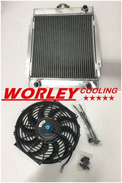 3 Row Alloy Radiator & 12" Cooling Fan for Datsun 1200 B110 (1970-1976)
