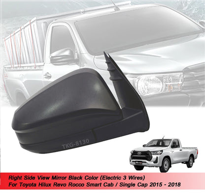 RH Side View Mirror Black 3 Wires for Toyota Hilux Revo (2015-2020)