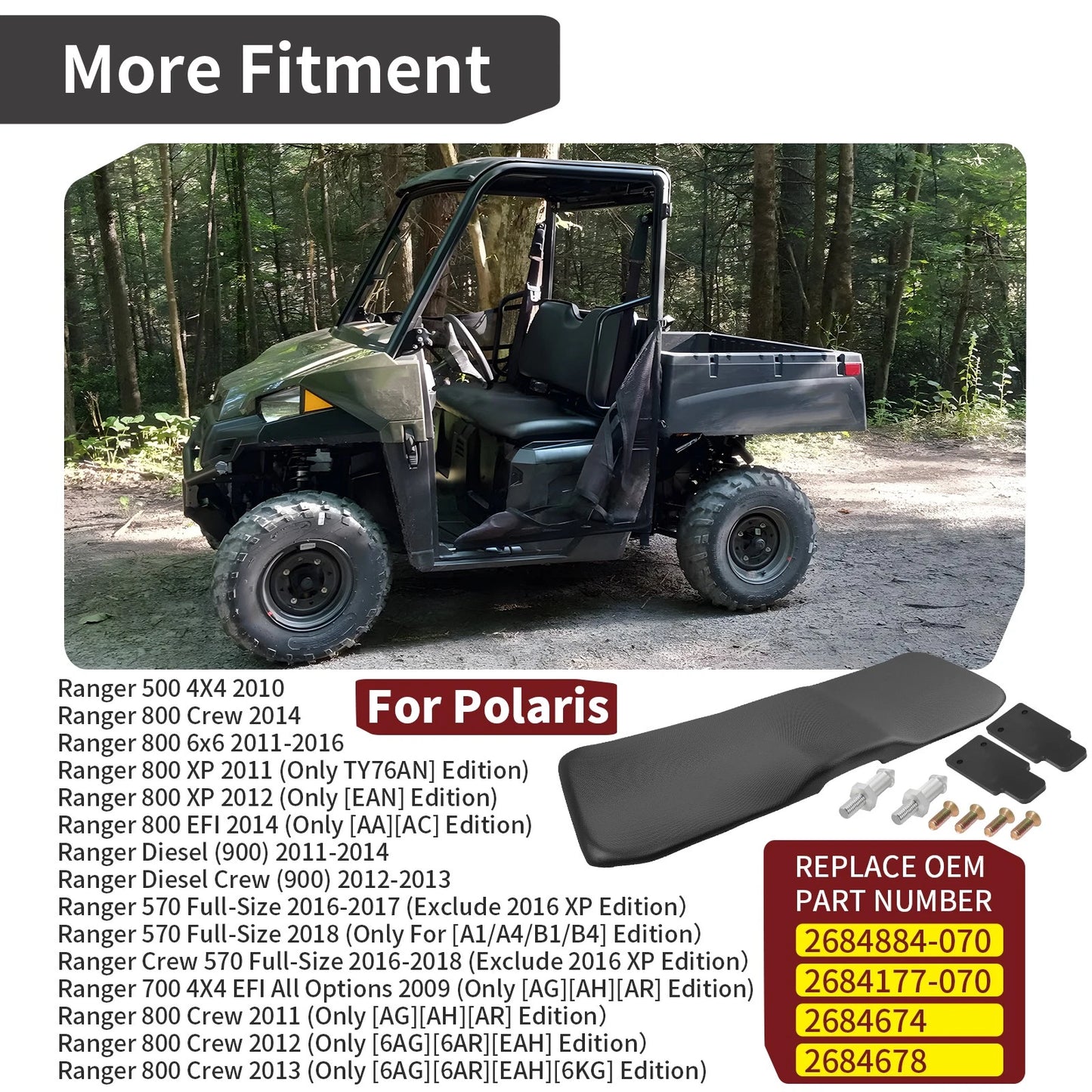 Bottom Seat for Polaris Ranger 800 EFI (2008–2014)