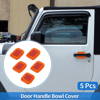 5 Pcs Door Bowl Cover Trim for Jeep Wrangler JL (2018-2022) - ABS Orange