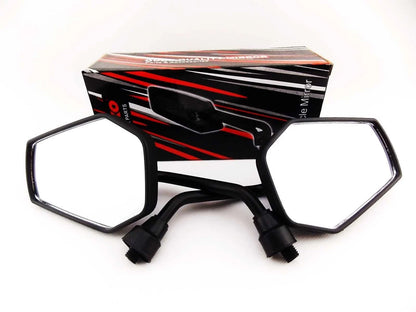 Black Orange Hex Soko Mirrors for Suzuki TS75 (1975-1977)
