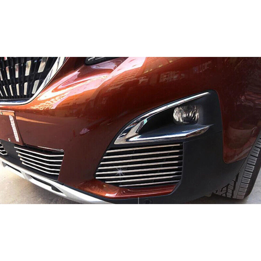 16Pcs Silver Front Grille Cover Trim for Peugeot 3008 GT (2017-2020)