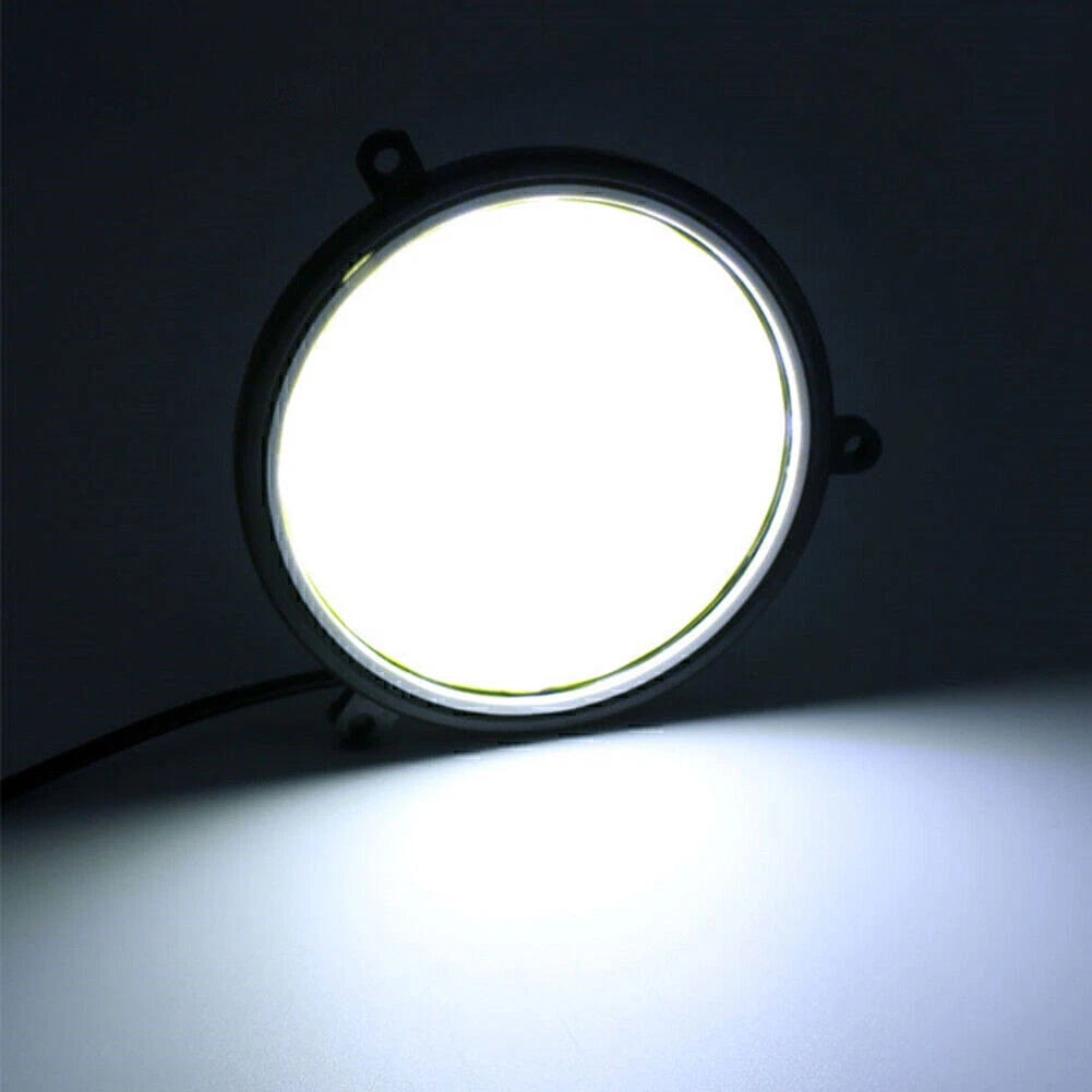 2 x Round Shape COB White LED Daytime Running Lights for Car (No Year Specified)