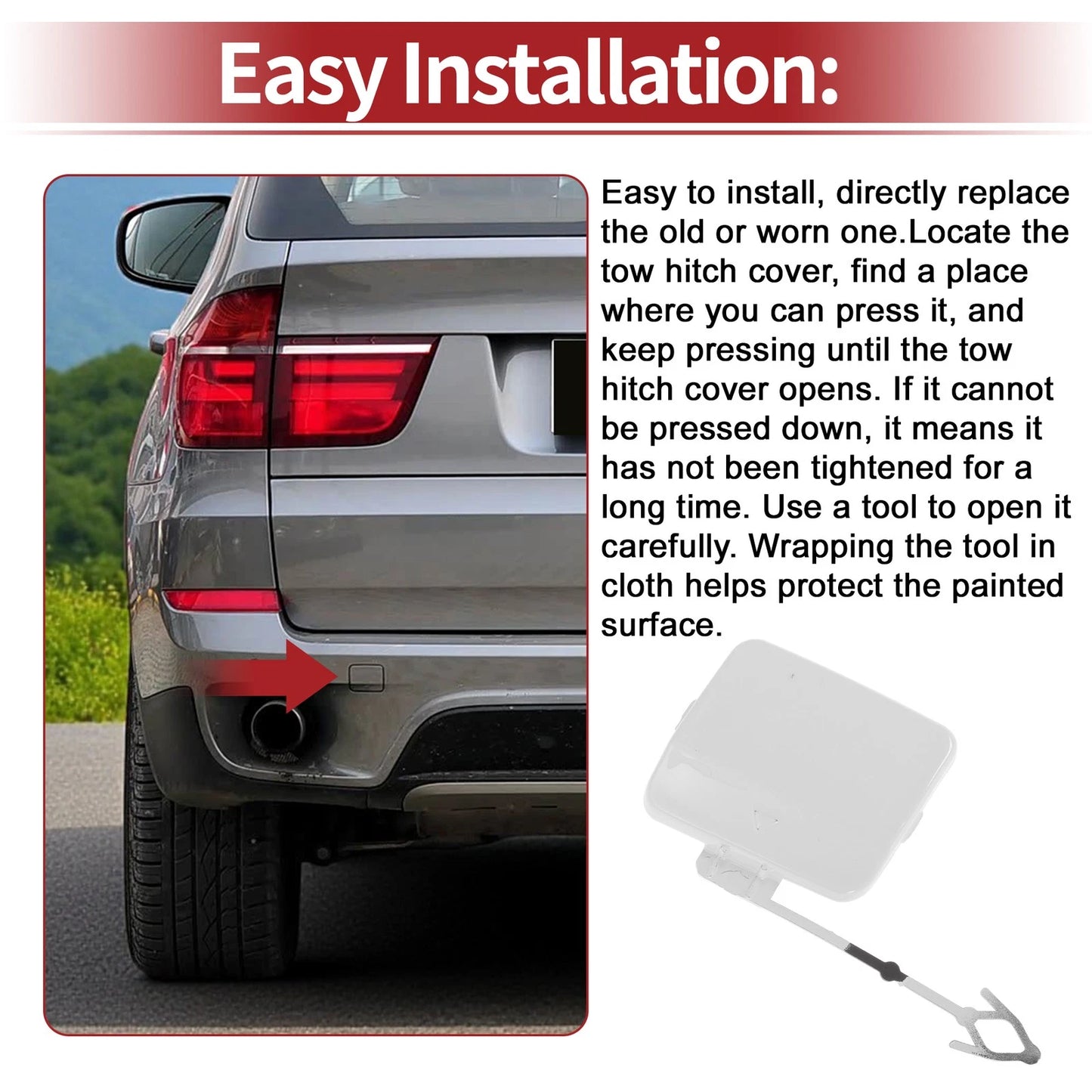 Tow Hook Cover Cap for BMW X5 E70 (2011-2013)