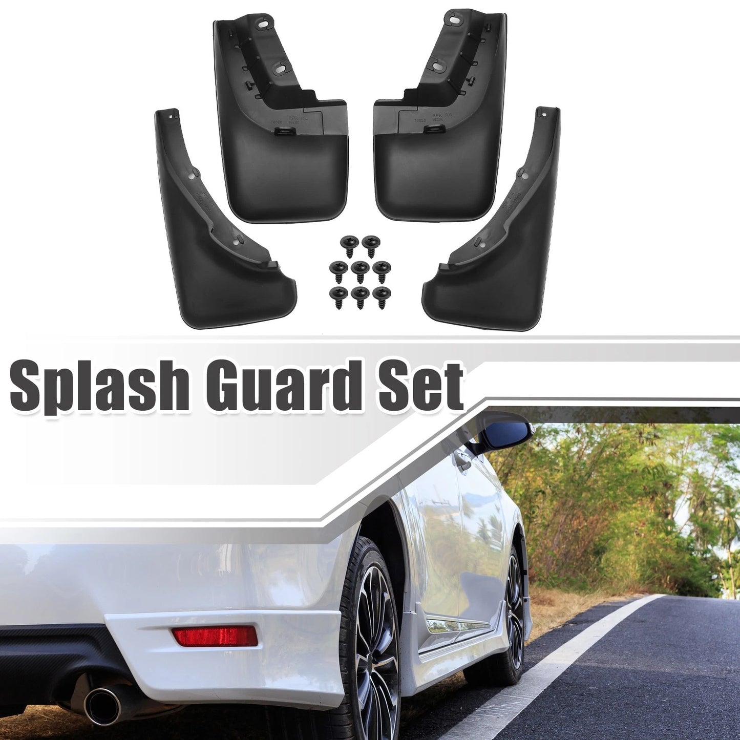 Mud Flaps Splash Guards for Toyota Corolla E90 Wagon Black 1 Set (2007-2013)