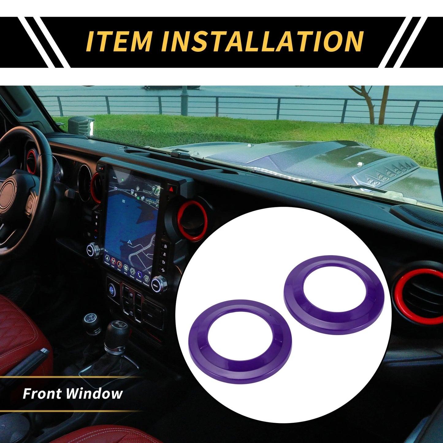 A Pillar Speaker Ring Cover Trim for Jeep Wrangler JK (2007-2014) Purple