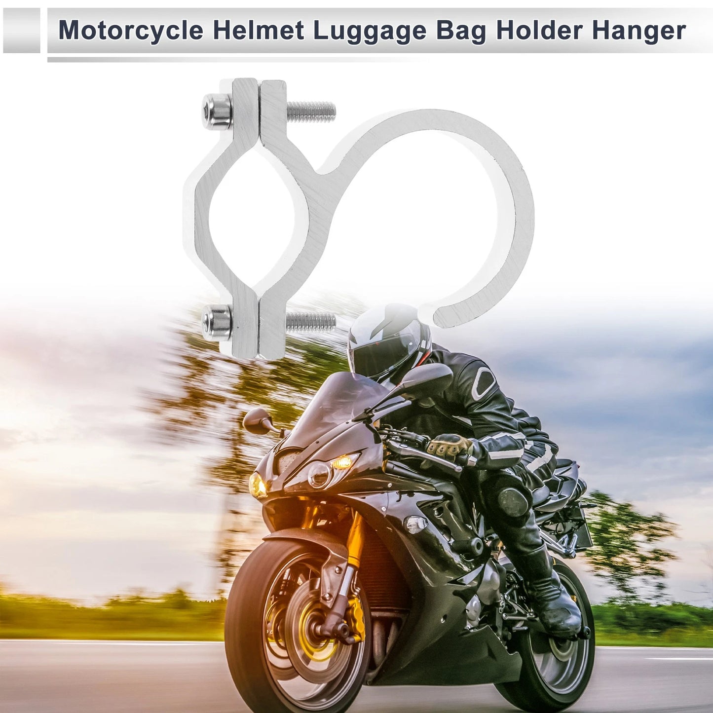 Arc Hanging Hook Hexagon Wrench Gasket Silver Tone for Motorcycle