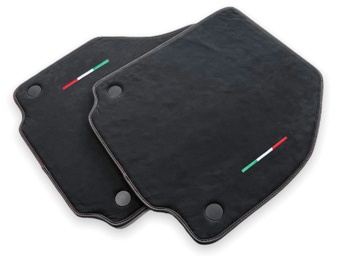 Black Alcantara Leather Floor Mats for Ferrari 458 Spider (2010-2015)