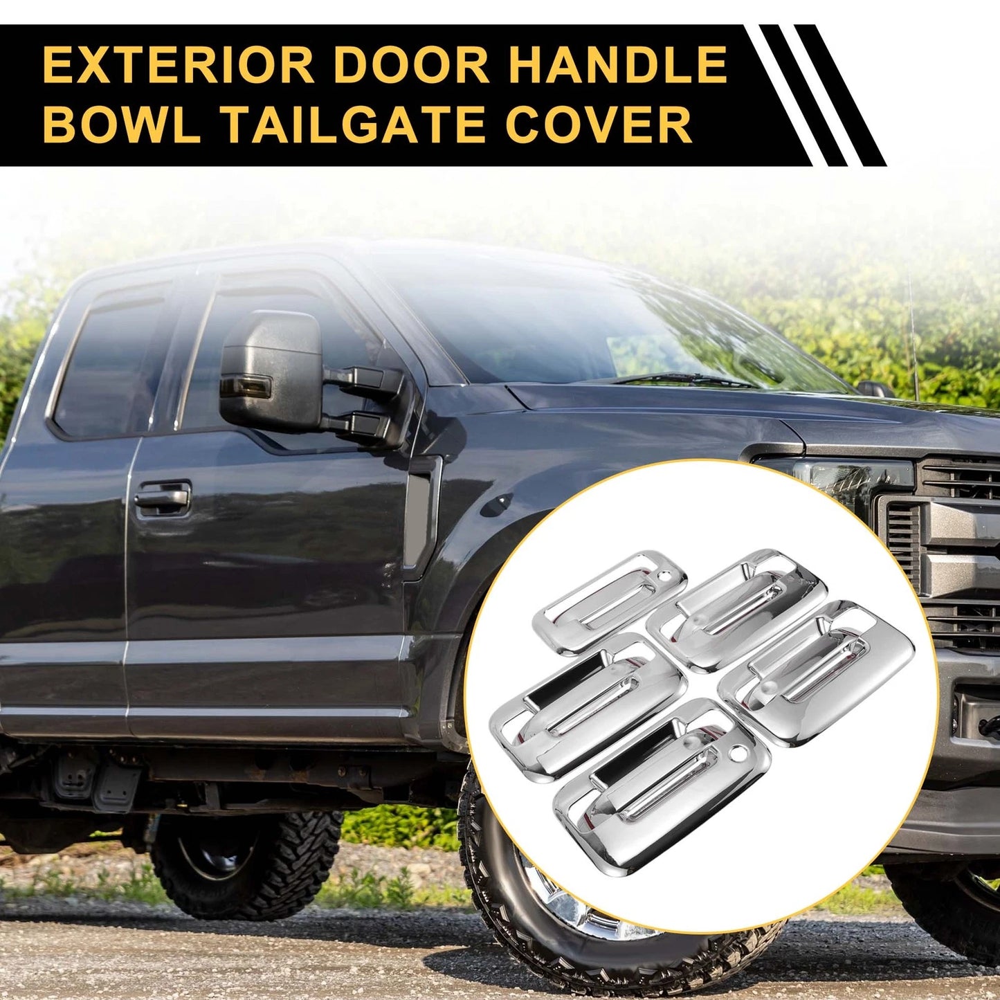 Exterior Door Handle Covers  for Ford F-150 (2004-2014) Silver Tone