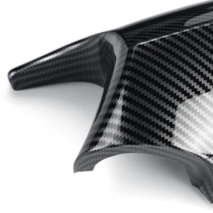 Rear Carbon Fiber Side Mirror Cover Caps 2 x For BMW E90 E92 E93 (2007-2013)