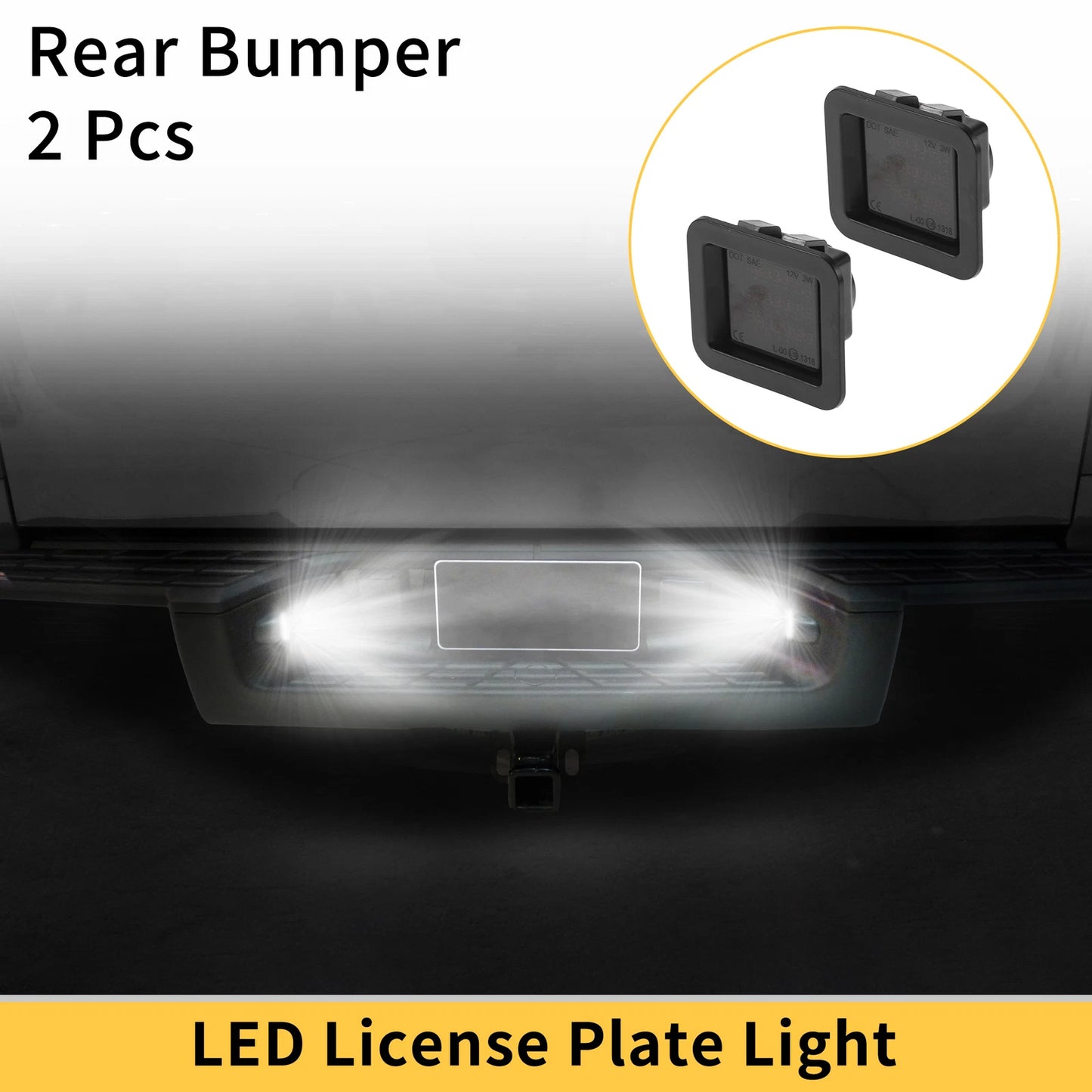 2 x License Plate Light Tag Lamps for Ford F-150 (2015-2023) Smoked Lens