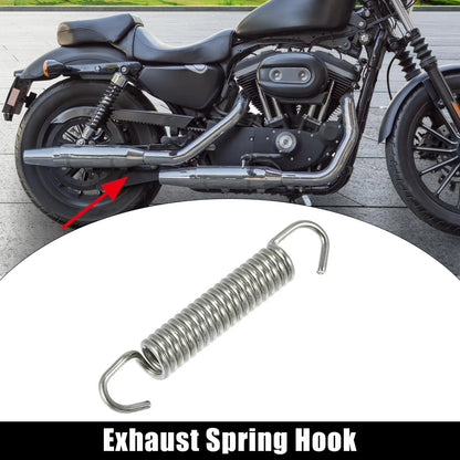 Exhaust Pipe Spring Hook 58mm 2.28" Stainless Steel Silver Tone 1 Pc