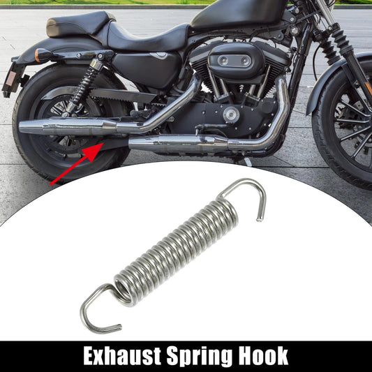 Exhaust Pipe Spring Hook 58mm 2.28" Stainless Steel Silver Tone 1 Pc