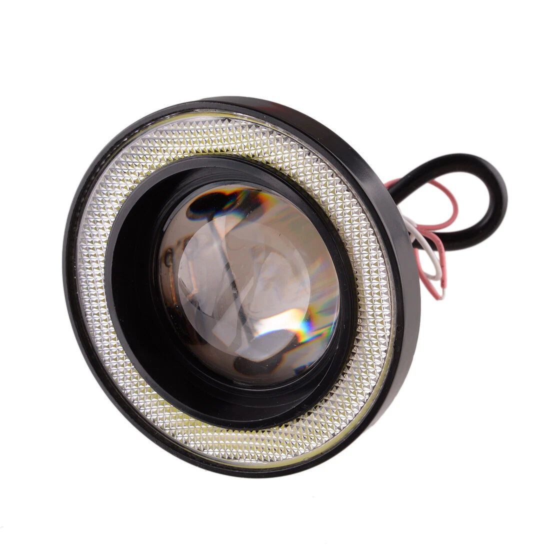 3.5" Round LED Fog Lights  COB White Angel Eye Projector for Car