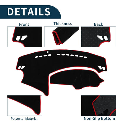 Dash Cover Mat for Mazda 3 Axela (2009-2013) Sun Protector Black Red