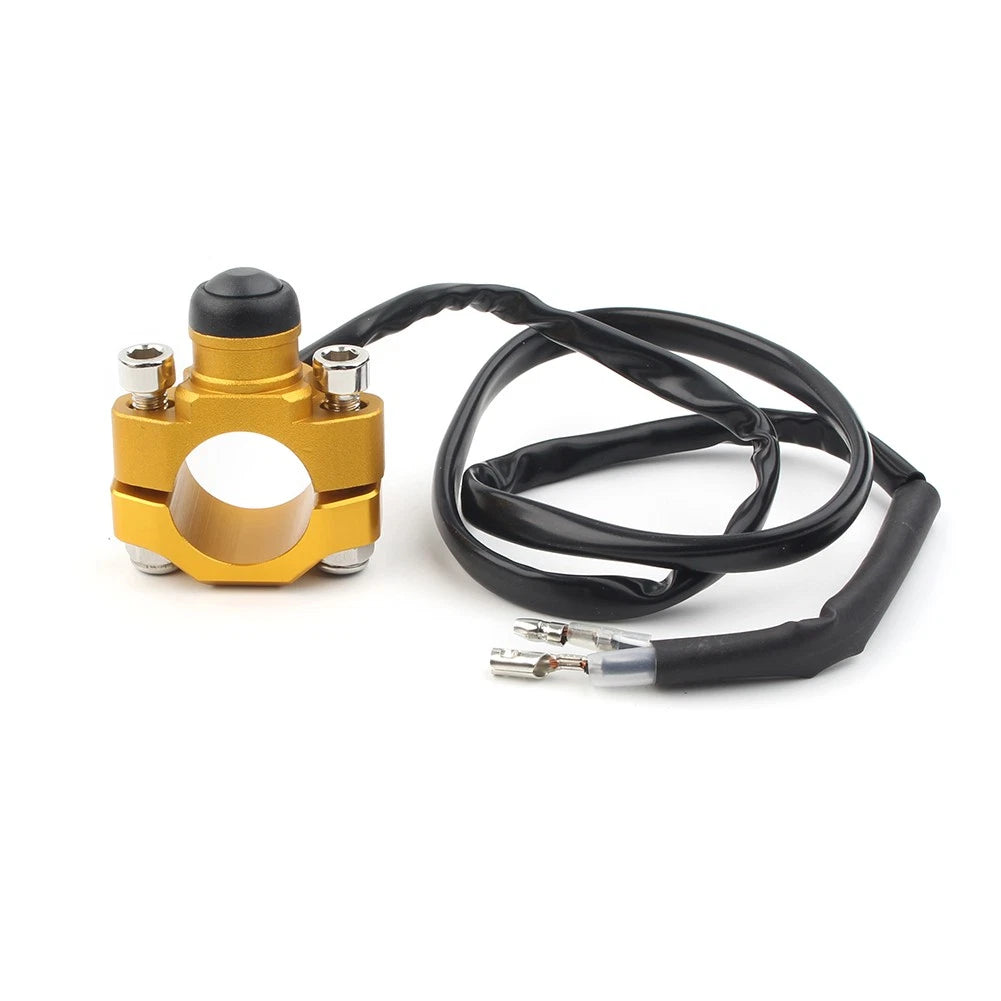 7/8" Rotating Bar Clamp Start Stop Kill Switch Button for Handlebar Gold