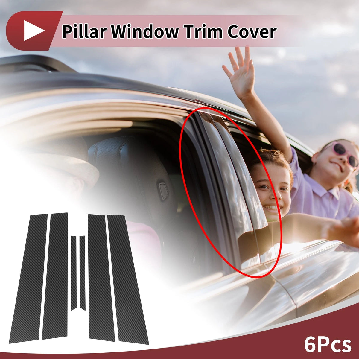 Car Door Pillar Window Trim / 6 Pcs for Toyota Reiz (2005–2009)