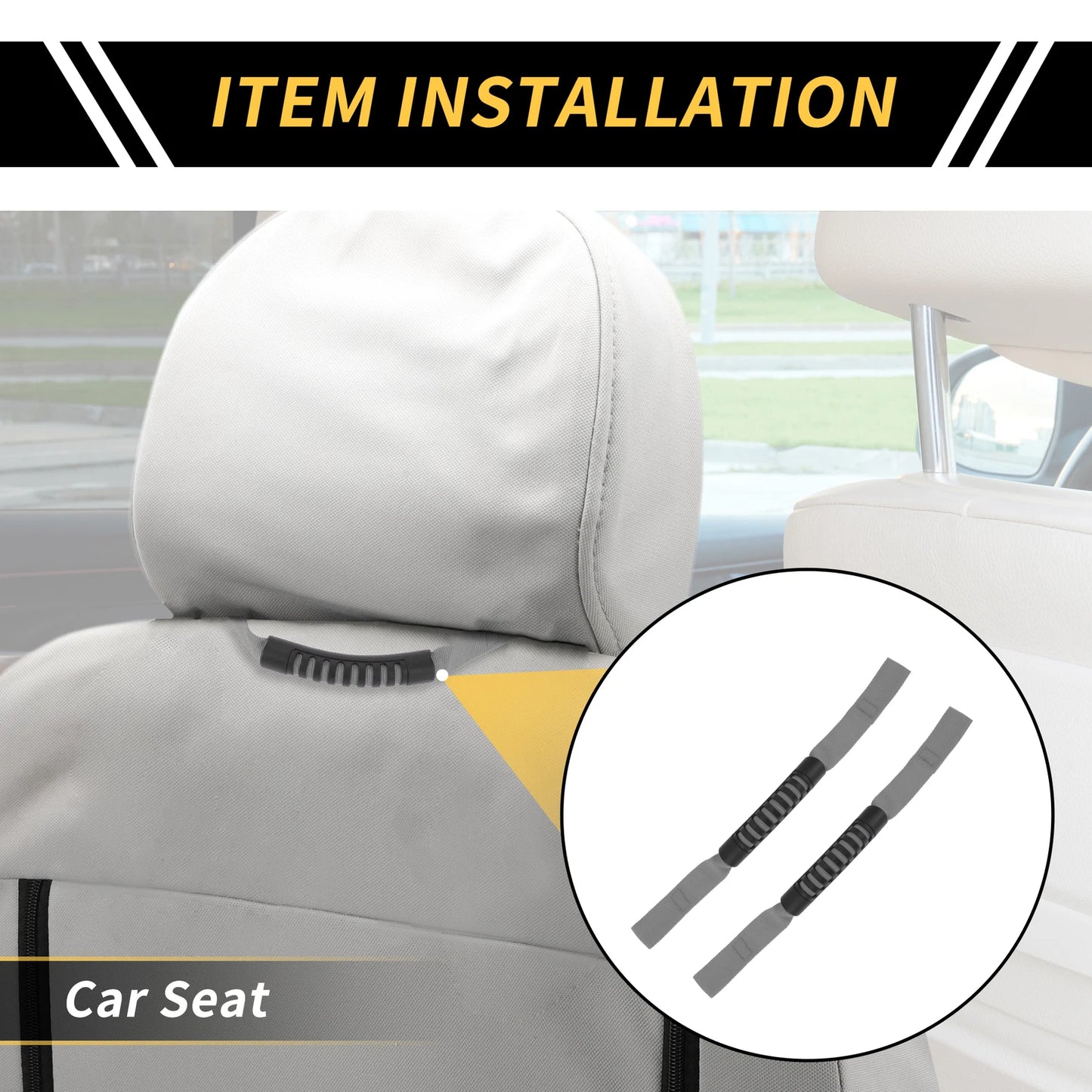 2 x Headrest Grab Handles for Jeep Wrangler (2011-2023) Gray