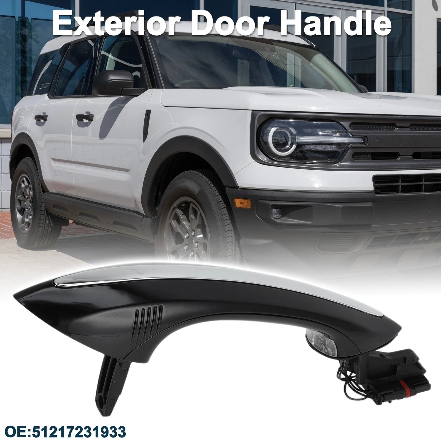 Rear Left Exterior Door Handle for BMW F07 F10 (2010-2017) Black Silver Tone