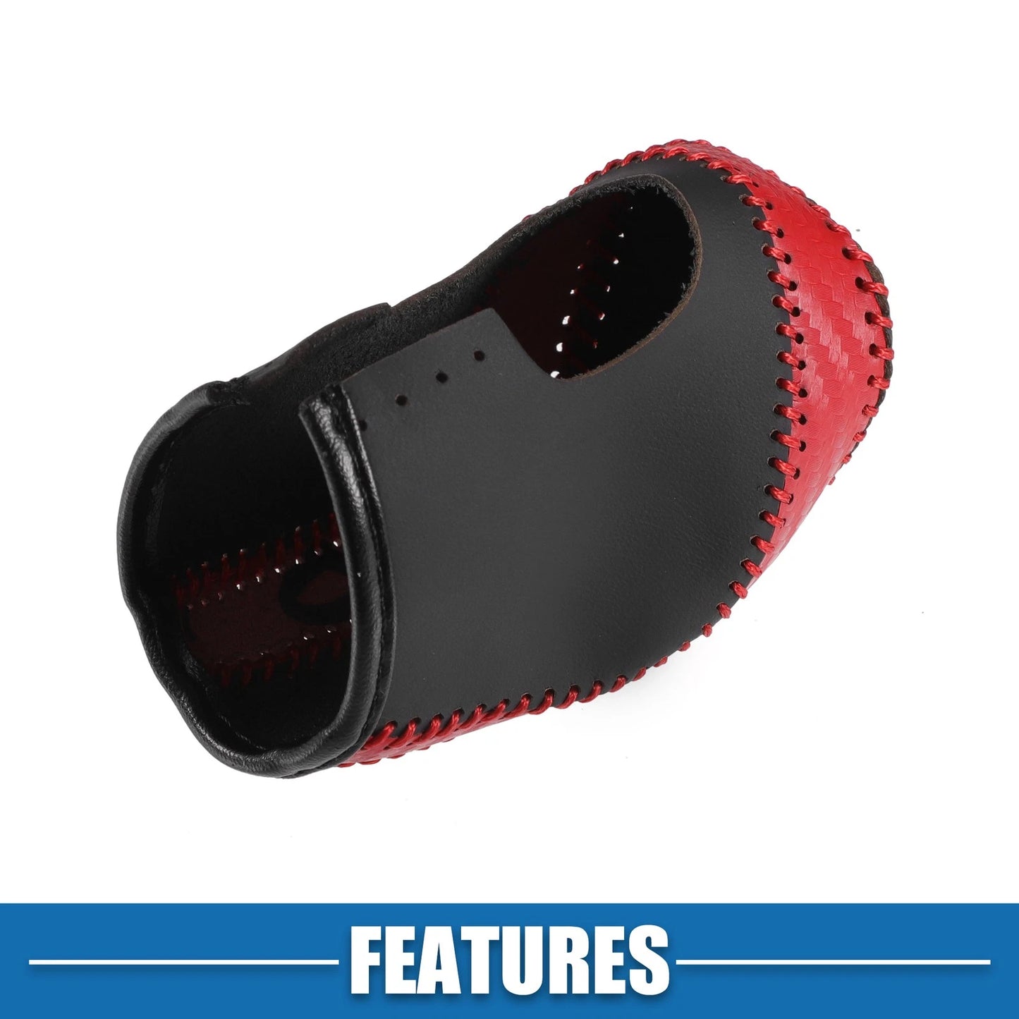 Car Gear Shifting Knob Cover for Toyota Corolla (2019-2022) Red Black Stitches
