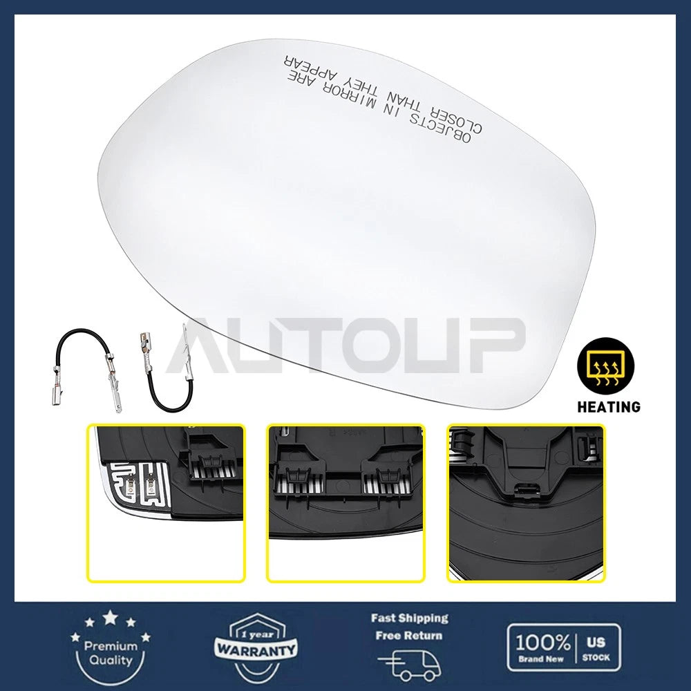Rear View Mirror Glass Passenger Side Heated for Honda Odyssey (2014–2017)