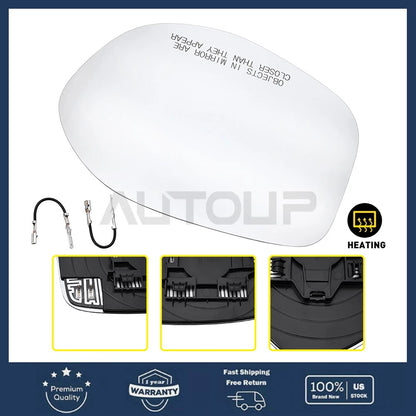Rear View Mirror Glass Passenger Side Heated for Honda Odyssey (2014–2017)