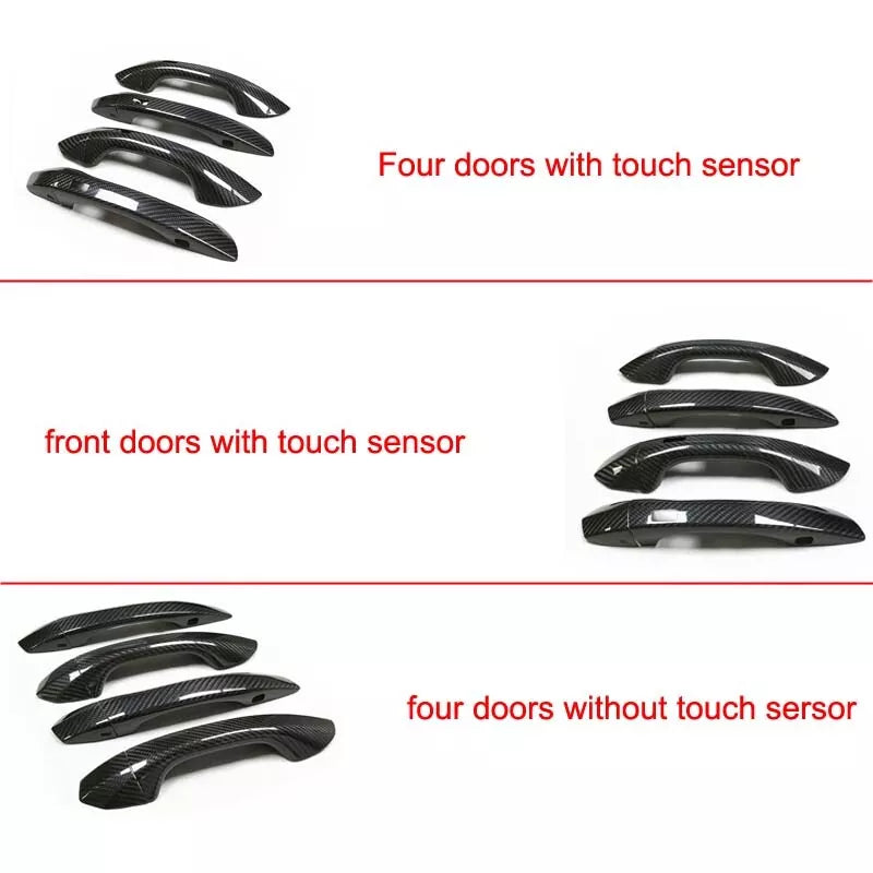 Real Carbon Fiber Exterior Door Handle Cover Trim fit For Audi A6 C8 S6 Q8 RSQ8