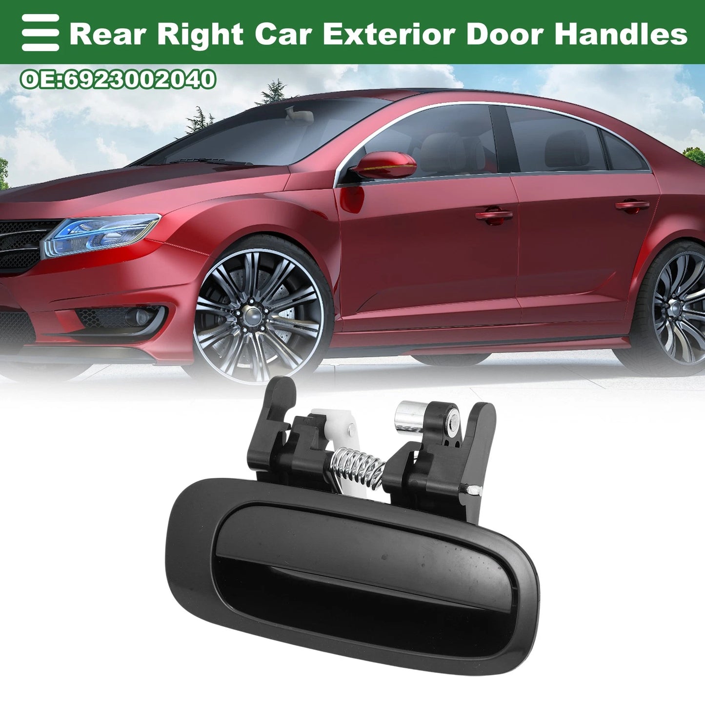 Rear Right Exterior Door Handle for Toyota Corolla (1998-2002) Black