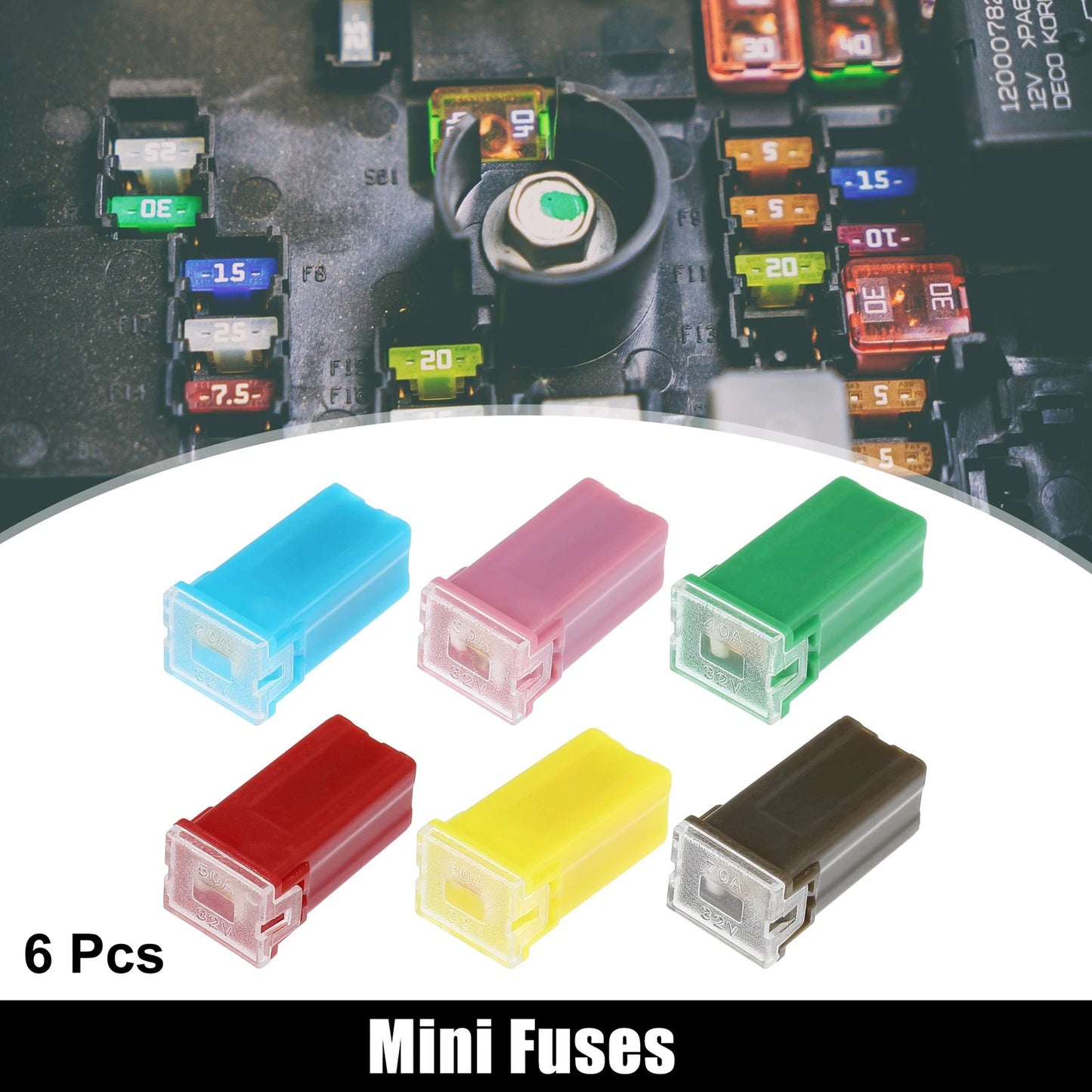 6 x 32V Mini Block Fuse for Car & Truck (20-70 Amps)