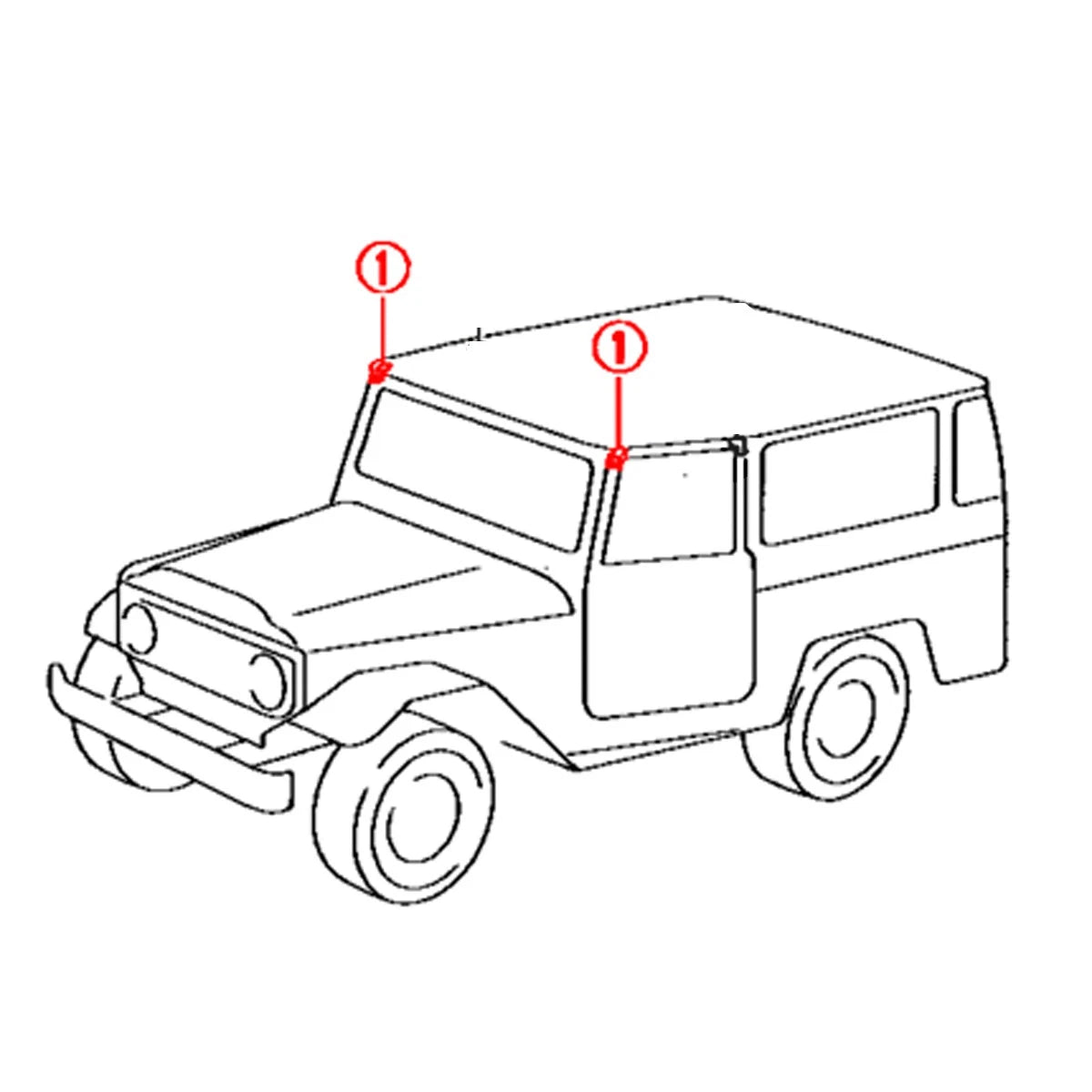 Front Door Corner Rubber for Toyota Land Cruiser J40 BJ45 FJ43 HJ45