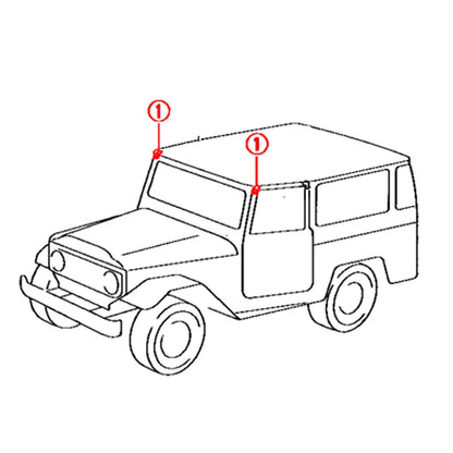 Front Door Corner Rubber for Toyota Land Cruiser J40 BJ45 FJ43 HJ45