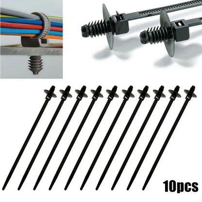 10Pcs Fir Tree Push-In Releasable Wiring Cable Zip Tie Wrap for Car/Boat