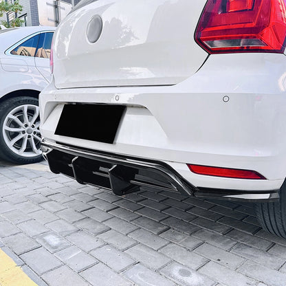 3 x Rear Bumper Diffuser Lip Covers for Volkswagen Polo MK5 (2009-2014)