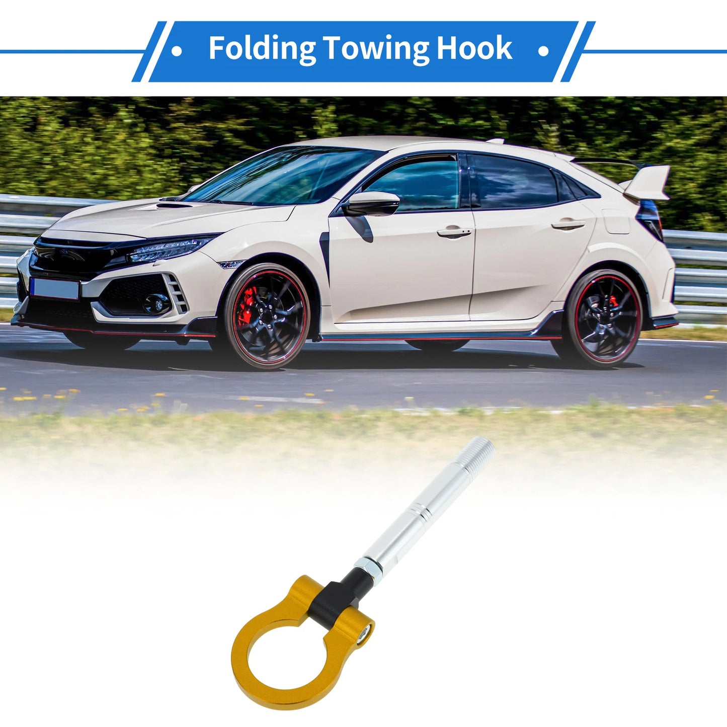 Folding Tow Hook for Toyota Avanza - Front Trailer Ring Eye (2010-2023)