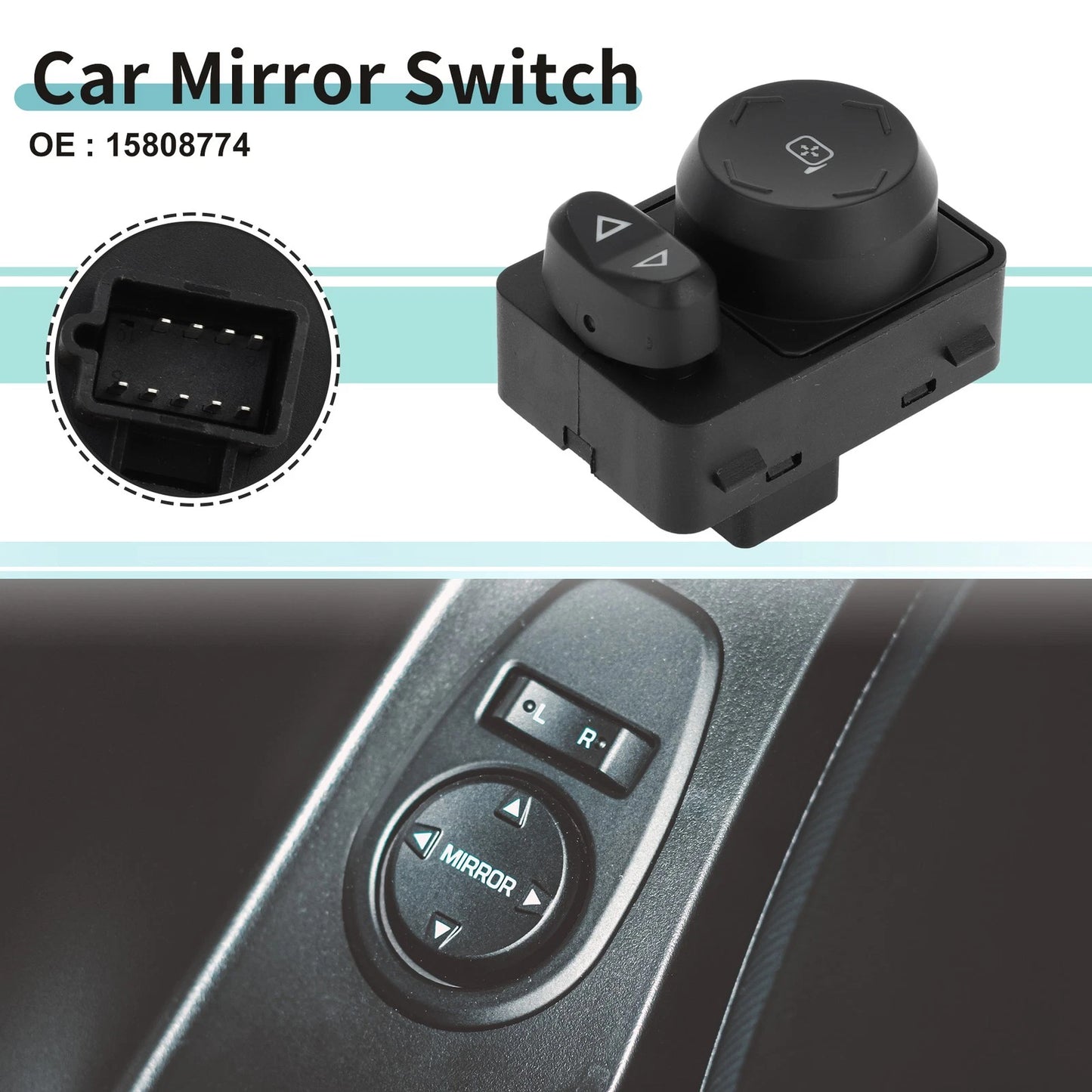 Car Mirror Switch for Chevrolet Traverse (2009 - 2017) Black Metal
