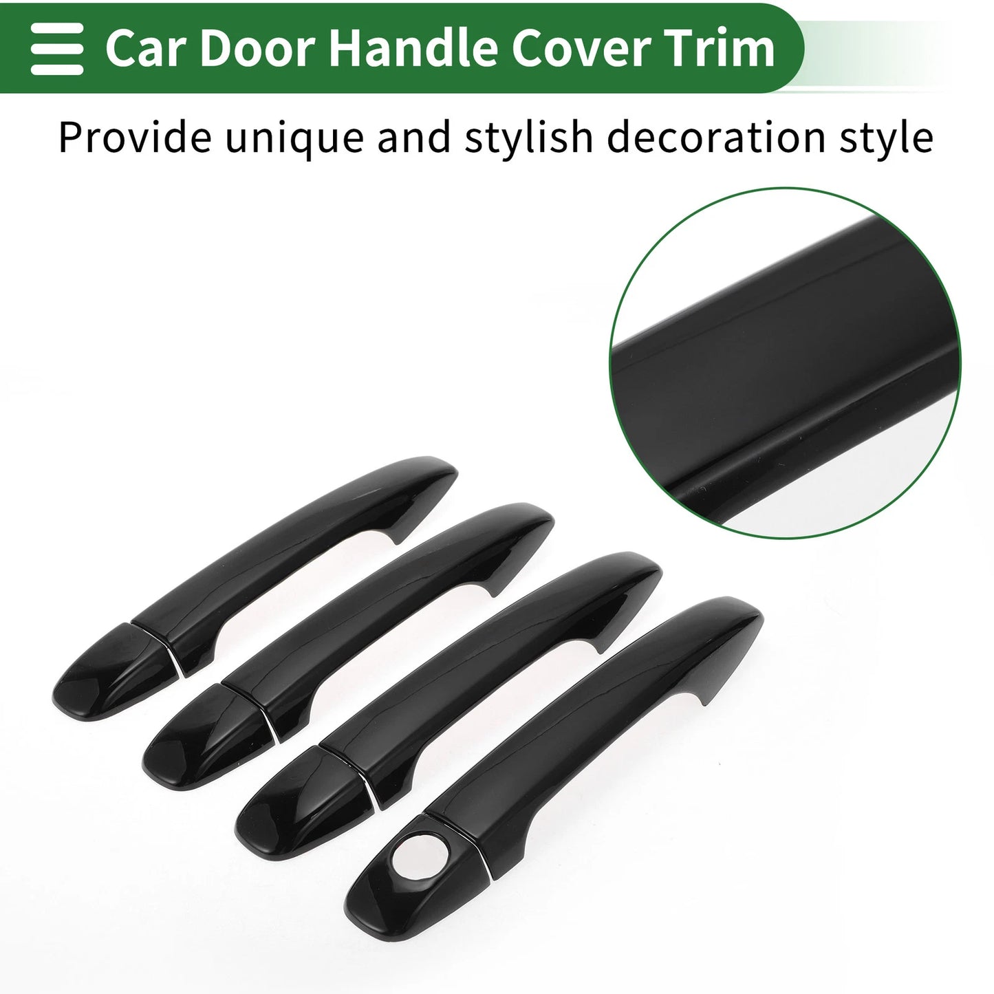 Black Door Handle Cover Trim for Toyota Prius (2010-2015)