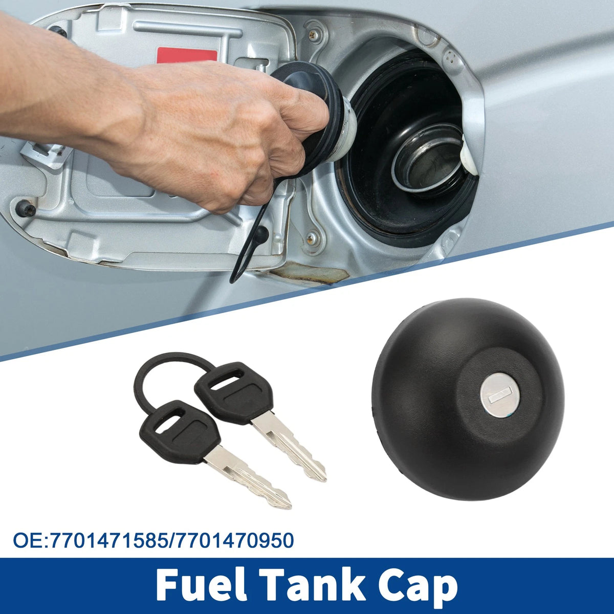 Locking Gas Cap Fuel Tank Cover with Keys for Renault Clio (1998-2006)