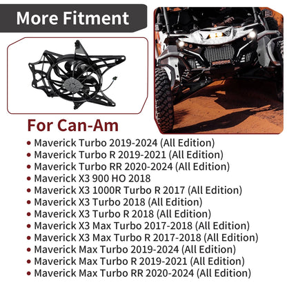 Radiator Fan Assembly for Can-Am Maverick X3 Max Turbo R RR (2017–2024)