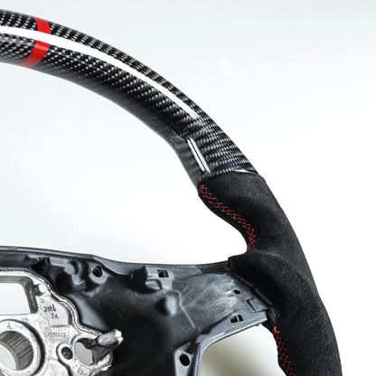 Carbon Suede Red Steering Wheel for VW Golf MK7, Polo MK6 (2012-2020)