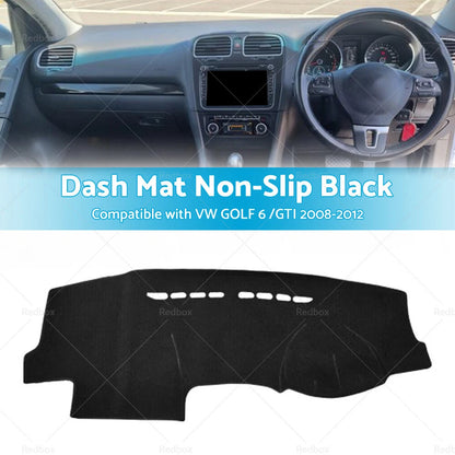 Non-Slip Dash Mat for VW Golf 6 GTI 2008-2012 Dashboard Cover Black
