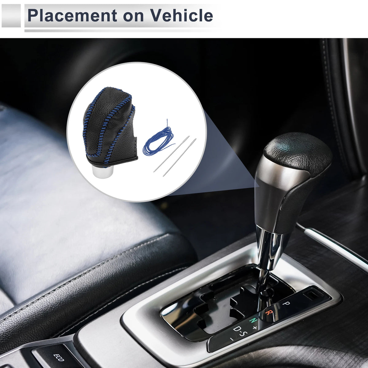 Car Gear Shift Knob Cover for Subaru Impreza (2017-2023) Pebbled Black Blue