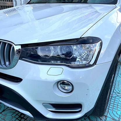Gloss Black Headlight Eyelid Trim for BMW X3 F25, X4 F26 (2014-2017)