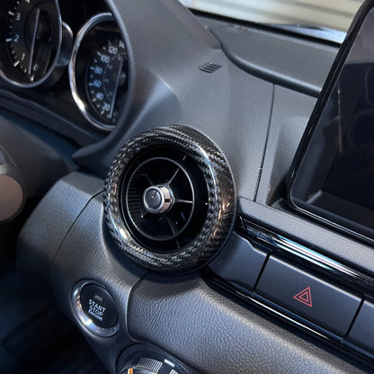 3 x Interior Dash Air Vent Frame Trim for Mazda MX-5 (2016-2023) Carbon Fiber