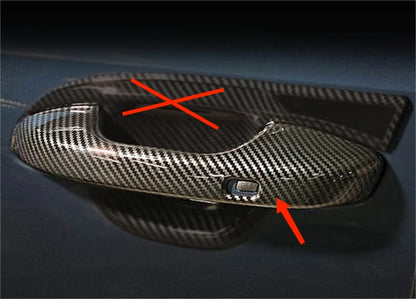 ABS Carbon Fiber Door Handle Smart Keyhole Cover Trim for Kia Sorento (2021-2023)