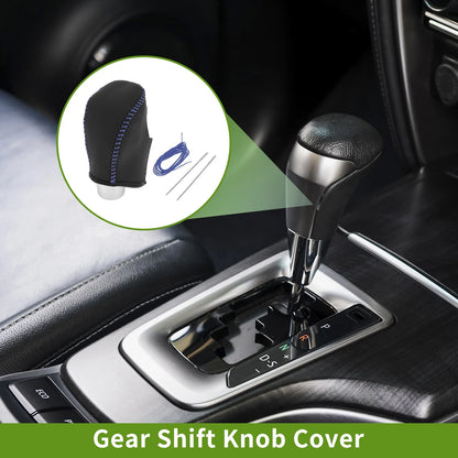 Blue Faux Leather Gear Shift Knob Cover for Nissan Rogue (2017-2020)