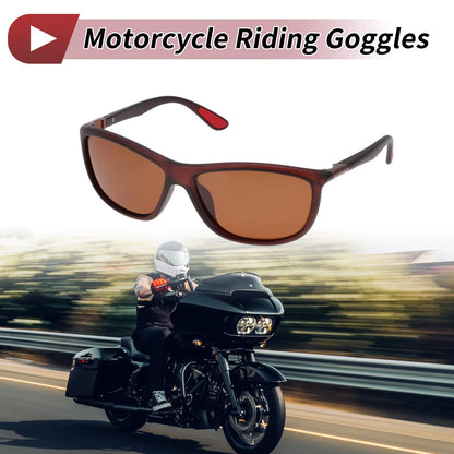 Motorcycle Riding Goggles Brown Lens Black Frame Tri-acetel Cellulose