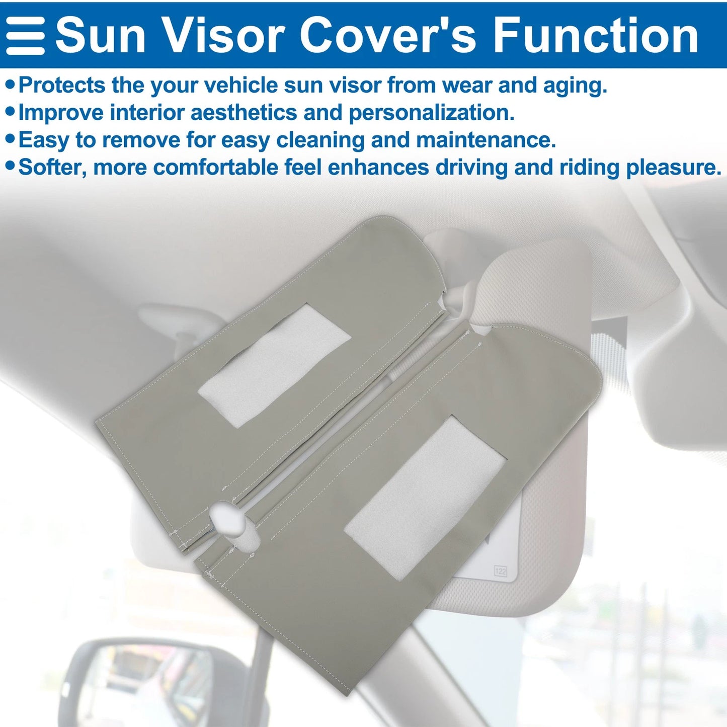Sun Visor Covers for Chevy Tahoe Left & Right Gray (1995-1999)